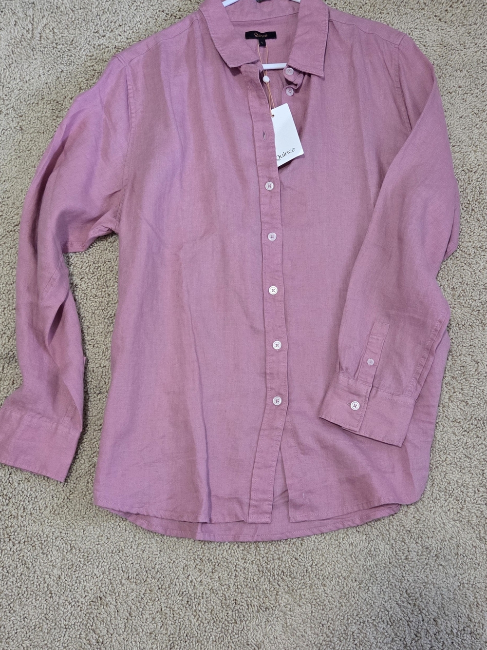NWT Quince Women's Button-Down Shirt in Mauve Mist